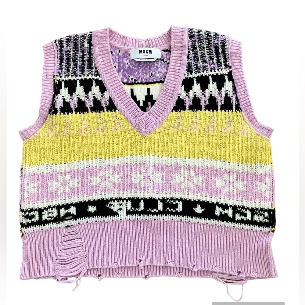 MSGM Distressed Oversize Vest
